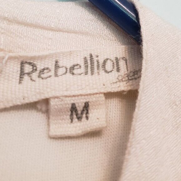 Rebellion Again Womens M Tank Mini Dress Sleeveless Cream Floral Lace Gauzy Boho - Picture 4 of 6